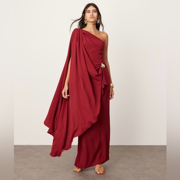 ASOS EDITION draped one shoulder maxi dress - Picture 2 of 5